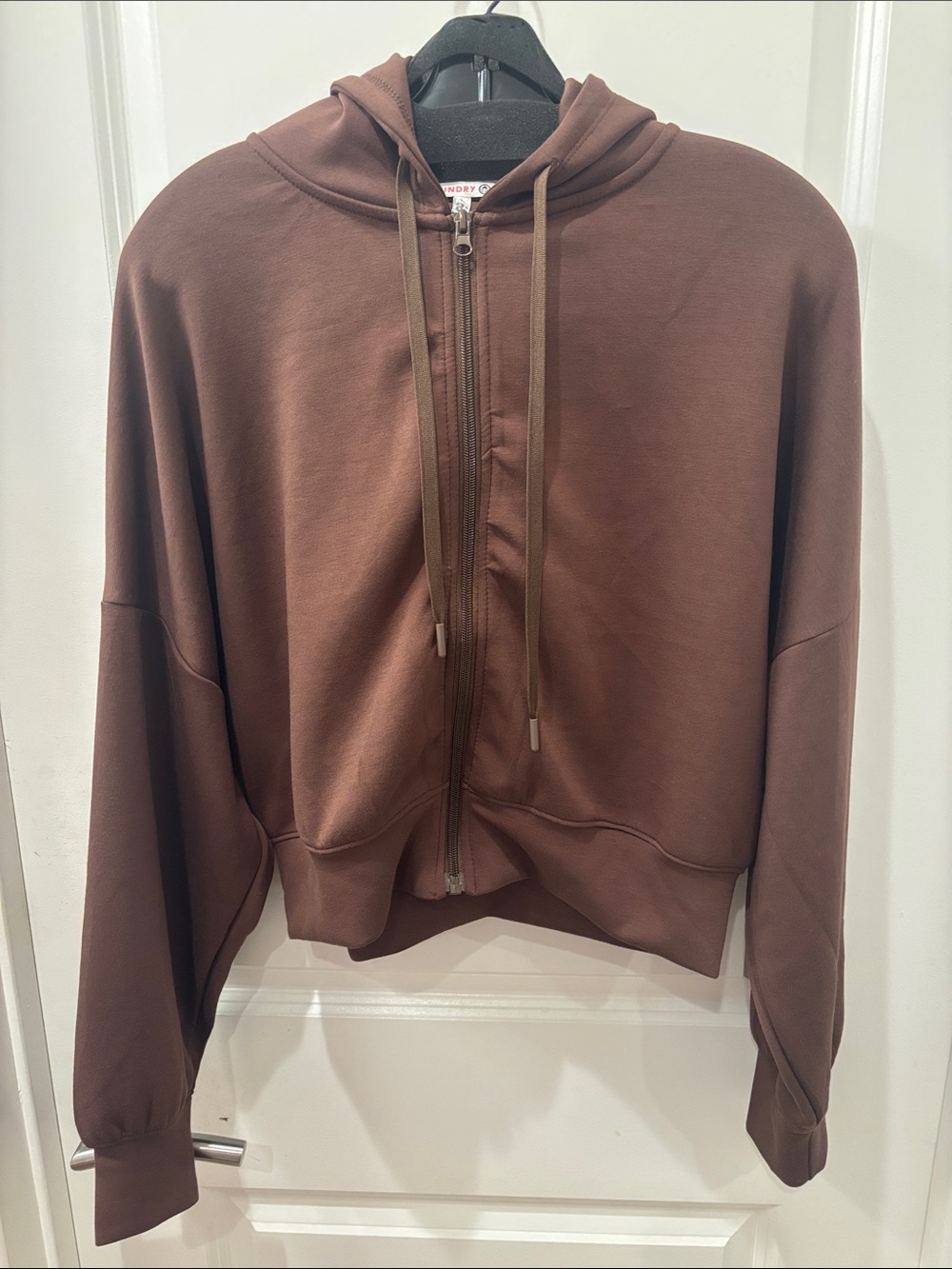 NWT Sundry Chocolate Brown Zip-Up Hoodie Jacket- L